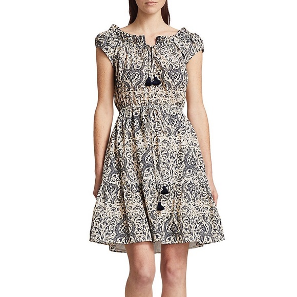 Figue Dresses & Skirts - Figue Gianna Dress Mini Tassels Ruffle Boho Dummer Lotus Batik Sand XL